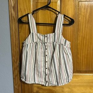 old navy striped button up tank top